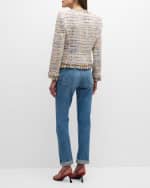 Image 3 of 6: Kobi Halperin Devyn Fringe-Trim Tweed Jacket