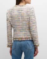 Image 4 of 6: Kobi Halperin Devyn Fringe-Trim Tweed Jacket