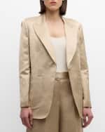 Image 3 of 6: Kobi Halperin Francesca Single-Button Satin Jacket