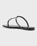 Image 3 of 6: Saint Laurent Cassandra Patent YSL Thong Slide Sandals
