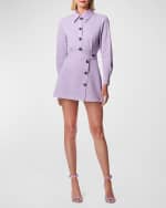 Image 2 of 4: Carolina Herrera Long-Sleeve Wrap Mini Shirtdress