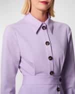 Image 4 of 4: Carolina Herrera Long-Sleeve Wrap Mini Shirtdress
