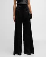 Image 1 of 6: Carolina Herrera Pleated Wide-Leg Pants