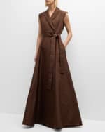Image 1 of 6: Carolina Herrera Sleeveless Trench Gown with Pockets