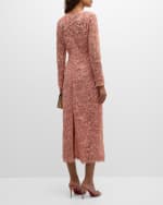 Image 3 of 6: Carolina Herrera Lace Crewneck Midi Dress