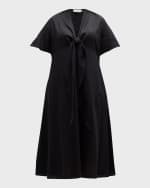 Image 1 of 6: Harshman Plus Size Fiorella Tie-Front Midi Dress