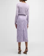 Image 3 of 6: Carolina Herrera Long-Sleeve Crewneck Crop Cardigan
