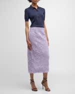 Image 5 of 6: Carolina Herrera Lace Midi Skirt