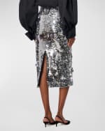 Image 4 of 5: Carolina Herrera Sequined Midi Skirt
