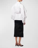 Image 3 of 5: Carolina Herrera Satin Midi Pencil Skirt