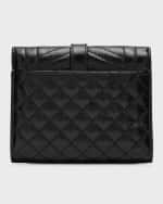 Image 4 of 4: Saint Laurent YSL Trifold Quilted Leather Wallet