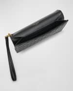 Image 5 of 6: Saint Laurent YSL Flap Leather Pouch Clutch Bag