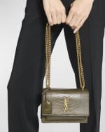 Image 3 of 6: Saint Laurent Sunset Small YSL Lizard Crossbody Bag