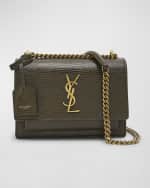 Image 1 of 6: Saint Laurent Sunset Small YSL Lizard Crossbody Bag