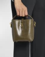 Image 3 of 6: Saint Laurent Le 37 Mini YSL Bucket Bag in Lizard