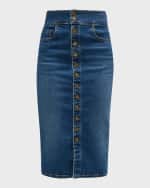 Image 1 of 5: Ramy Brook Karter Denim Midi Skirt