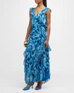 Image 5 of 6: Ramy Brook Anika Ikat Printed Maxi Dress