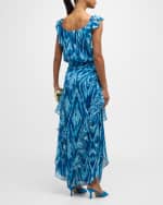 Image 4 of 6: Ramy Brook Anika Ikat Printed Maxi Dress