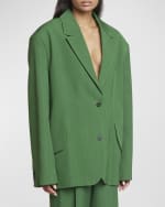 Image 2 of 7: Jacquemus Titolo Striped Jacquard Single-Breasted Oversized Blazer Jacket