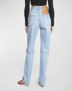 Image 4 of 6: Jacquemus Nimes Droit High-Rise Straight-Leg Denim Pants