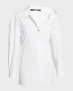 Image 1 of 6: Jacquemus Off-The-Shoulder Mini Shirtdress