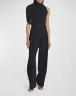 Image 2 of 6: Jacquemus Le Pantalon Ovalo Pleated Wide-Leg Trousers