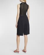 Image 3 of 6: Jacquemus Ovalo High-Rise Pleated Straight-Leg Bermuda Shorts
