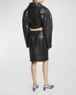 Image 3 of 7: Jacquemus Obra Straight Leather Skirt