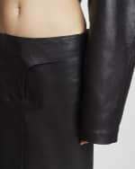 Image 6 of 7: Jacquemus Obra Straight Leather Skirt