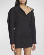 Image 2 of 6: Jacquemus La Mini Robe Chemise Button-Front Mini Dress