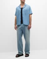 Image 5 of 6: FRAME Men's Chambray Camp Shirt