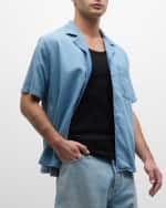 Image 4 of 6: FRAME Men's Chambray Camp Shirt