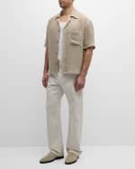 Image 2 of 5: FRAME Men's Linen Open Weave Overshirt