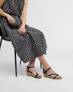 Image 2 of 6: Stuart Weitzman Oasis Suede Ankle-Strap Wedge Sandals