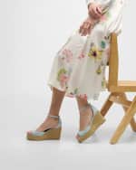 Image 2 of 6: Stuart Weitzman Nudista Denim Ankle-Strap Wedge Espadrilles