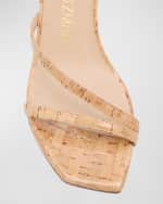 Image 4 of 6: Stuart Weitzman Oasis Cork Ankle-Strap Wedge Sandals