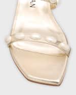Image 4 of 6: Stuart Weitzman Pearlita Metallic Two-Band Wedge Sandals