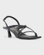 Image 5 of 6: Stuart Weitzman Oasis Patent Crisscross Slingback Sandals