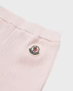 Image 4 of 4: Moncler Girl's Rib-Knit Cotton Pull-On Shorts, Size 12M-3