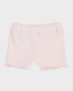 Image 1 of 4: Moncler Girl's Rib-Knit Cotton Pull-On Shorts, Size 12M-3