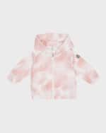 Image 1 of 4: Moncler Girl's Tie-Dye Print Hooded Blouson Jacket, Size 18M-3