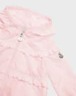 Image 3 of 3: Moncler Girl's Ruffle Hooded Track Jacket, Size 12M-3