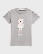 Image 1 of 4: Moncler Girl's Ballet Bear Graphic Short-Sleeve T-Shirt, Size 12M-3
