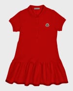 Image 1 of 6: Moncler Girl's Short-Sleeve Polo Shirt Dress, Size 8-14