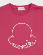 Image 3 of 5: Moncler Girl's Corded Logo Short-Sleeve T-Shirt Dress, Size 8-14