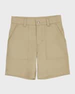 Image 1 of 4: Moncler Boy's Cotton Twill Bermuda Shorts, Size 8-14