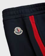 Image 3 of 3: Moncler Boy's Striped Logo Shorts, Size 4-6