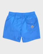 Image 2 of 3: Moncler Boy's Boxer Mare Swim Trunks, Size 8-14