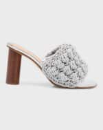 Image 1 of 6: JW Anderson Crochet Cotton Cylinder-Heel Slide Sandals