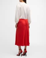 Image 3 of 6: FRAME Angled Inset-Sleeve Blouse